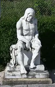Homme assis, cimetière de Saint-Ferjeux.