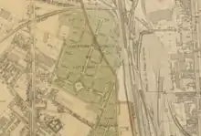 Carte cimetière parisien de Saint-Ouen en 1899