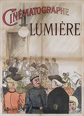 Henri Brispot, Cinématographe Lumière (1896), affiche pour les projections au Salon indien du Grand Café.
