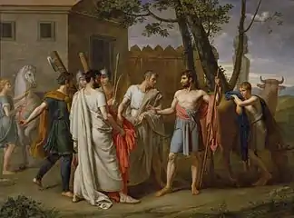 Ribera, Cincinnatus abandonne sa charrue afin de dicter des lois à Rome, 1806, musée du Prado
