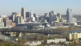 Le pont Brent Spence et la ville de Cincinnati