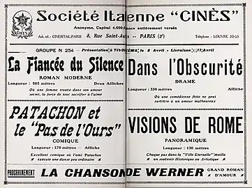 Reproduction de publicité pour le film