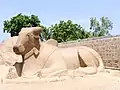 Nandi couché derrière le temple d'Arjuna.