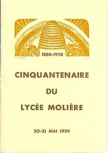 Photographie de la première page du bulletin commémoratif distribué en 1939 pour le cinquantenaire du lycée.