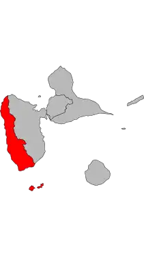 Carte de la troisième circonscription de la Guadeloupe de 1958 à 1986