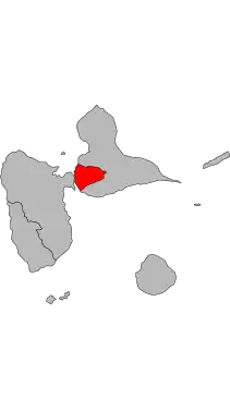 Carte de la première circonscription de la Guadeloupe de 1986 à 2012
