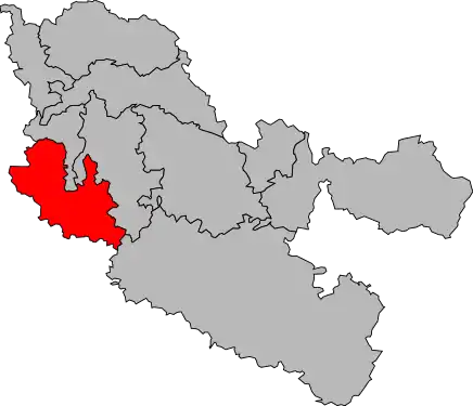 Carte de la deuxième circonscription de la Moselle de 1986 à 2012