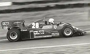 René Arnoux à Zandvoort au Grand Prix des Pays-Bas 1983 sur la Ferrari 126 C3.