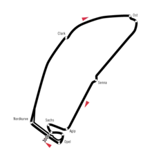 Illustration de l'ancien tracé de l'Hockenheimring.