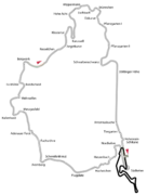 Illustration du tracé de la boucle nord du Nürburgring en comparaison du tracé actuel.