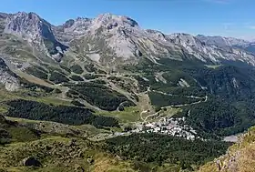 Vue aérienne de la station.