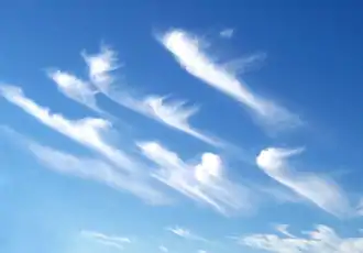Ciel bleu comportant quelques nuages épars