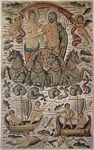 Le Triomphe de Neptune et d'Amphitrite, mosaïque romaine de Cirta, Paris, musée du Louvre.