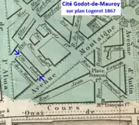 Cité Godot-de-Mauroysur, plan de 1867.