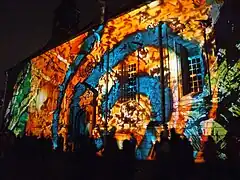 Temple Saint-Martin illuminé lors du réveillon « Cité rêvée 2007 ».