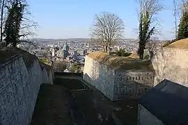 Point de vue depuis la Passerelle de Médiane de la Citadelle de Namur.