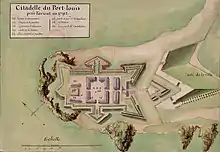 Plan de la citadelle de Port-Louis (dessin de 1792).