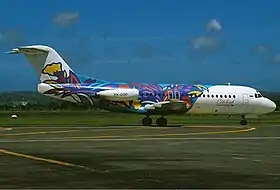 Un Fokker F28-4000 de Citilink dans l'ancienne livrée, en 2003