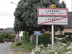 Lavesne, hameau partagé entreTugny-et-Pont etBray-Saint-Christophe.
