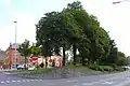 Ruines du second mur d'enceinte ; porte de Namur (Naamsepoort). On voit clairement la différence de niveau entre l'intérieur de la ville (à gauche sur la photo) et l'extérieur de la ville (à droite). Cette différence de niveau est due à la présence d'une douve (aujourd'hui disparue).