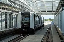 Une rame à quai direction Saint-Jacques - Gaîté.