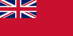 Le red ensign, qui comprend l'Union Jack dans le canton sur un fond rouge.