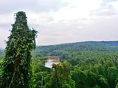 Vue de la rivière Kadalundi depuis une colline de Malappuram.