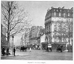 157 boulevard et rue de la Chapelle en 1897.