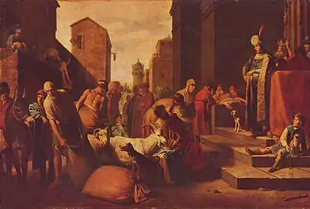 Joseph recevant ses frères avec la coupe d'argent (1633)Musée des beaux-arts de Budapest.