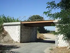 Pont ferroviaire de l'ancienne ligne Rivesaltes - Le Barcarès.