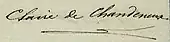 signature de Claire de Chandeneux