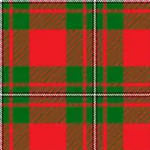 MacGregor of Cardney : Les bandes vertes du undercheck sont 50% plus larges que les rouges ; la bordure noire est de même épaisseur que le filet blanc.