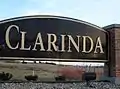 Panneau d'accueil de Clarinda