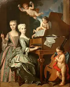 Claude Arnulphy, Adélaïde de Gueidan et sa sœur au clavecin.