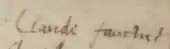 signature de Claude Fauchet (1530-1602)