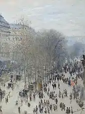 Claude Monet. Boulevard des Capucines. 1873, H. 80 cm. Musée d'art Nelson-Atkins.