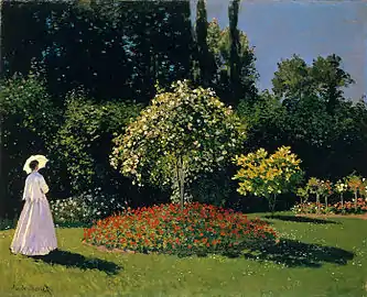 Claude Monet  Dame en blanc au jardin transmis au Musée de l'Ermitage par le Musée national d'art moderne occidental en 1930.
