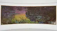 Claude Monet. Les nymphéas. Soleil couchant. 1914-18. H. 2 x L. 5,94 m. Musée de l'Orangerie.