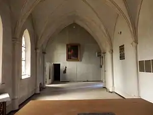 Sanatorium de Clavières, intérieur de la chapelle, comprenant la sépulture de la famille Guays des Touches