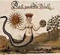 Hiérogamie du Soleil et de la Lune par le Serpent Mercurial, Clavis Artis (1738).