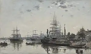 Le port en 1874, par Eugène Boudin.