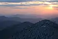 Vue des monts Great Smoky depuis le mont Le Conte.