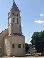 Clocher et chevet, église, Civaux.