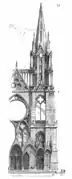 L'un des clochers de la façade, par Viollet-le-Duc