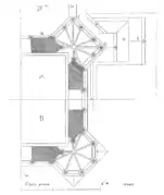 Plan de l'un des clochers de la façade, par Viollet-le-Duc