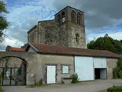 Clocher : vue du nord-ouest, depuis le domaine de l'abbaye.