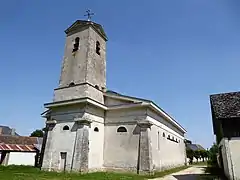 Clocher, façade ouest et mur sud.