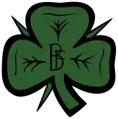 Schéma d'un trèfle vert foncé avec les initiales B et F visibles.