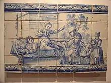Scène de lavement au XVIIIe siècle Musée national de l'azulejo, Lisbonne.