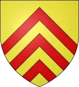 Blason avec 3 chevrons rouges sur fond jaune